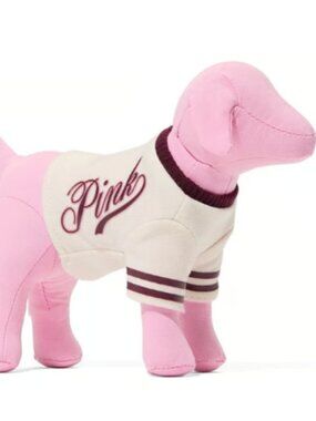 new in bag victorias secret pink dog in varsity jersey plush